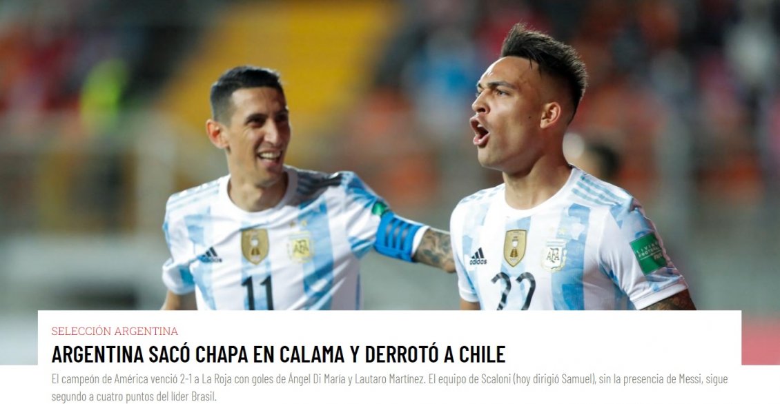 “Fue más visitante que nunca”: La reacción de la prensa argentina tras la victoria ante Chile