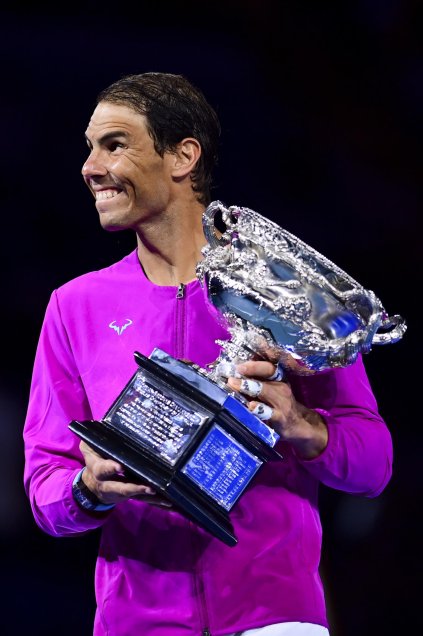 La efusiva celebración de Rafael Nadal luego de consagrarse como el más ganador en Grand Slam