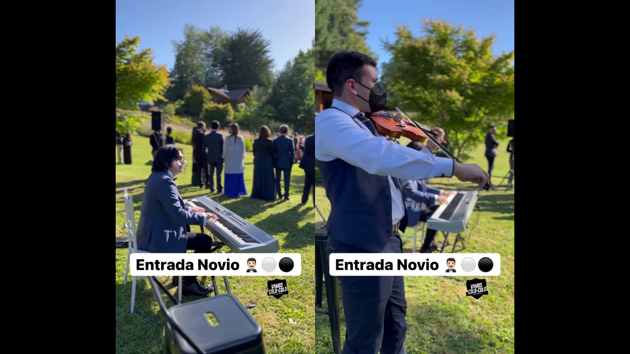 ¡Fanático de verdad! Hincha de Colo Colo entró como novio usando de fondo el himno del club