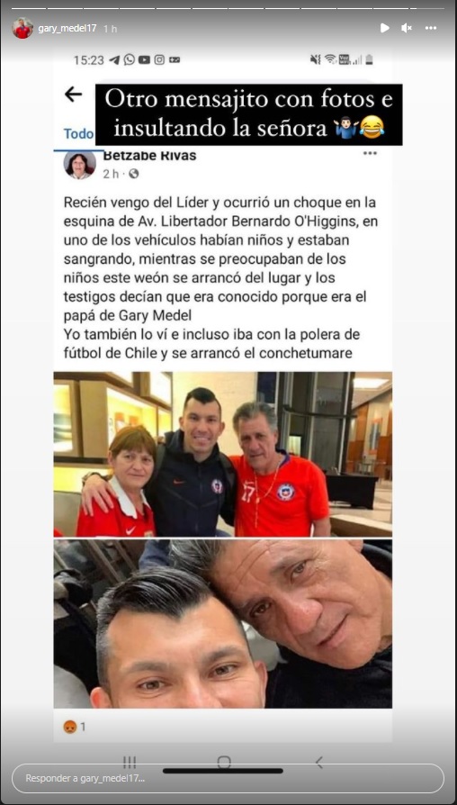 Gary Medel publicó nuevo mensaje con insultos contra su padre
