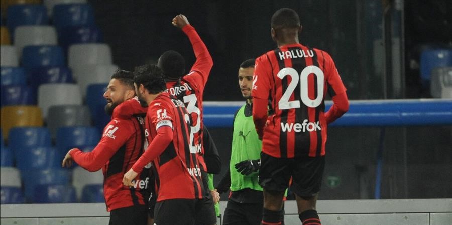 Olivier Giroud le dio el triunfo y la cima a AC Milan ante Napoli en Serie A