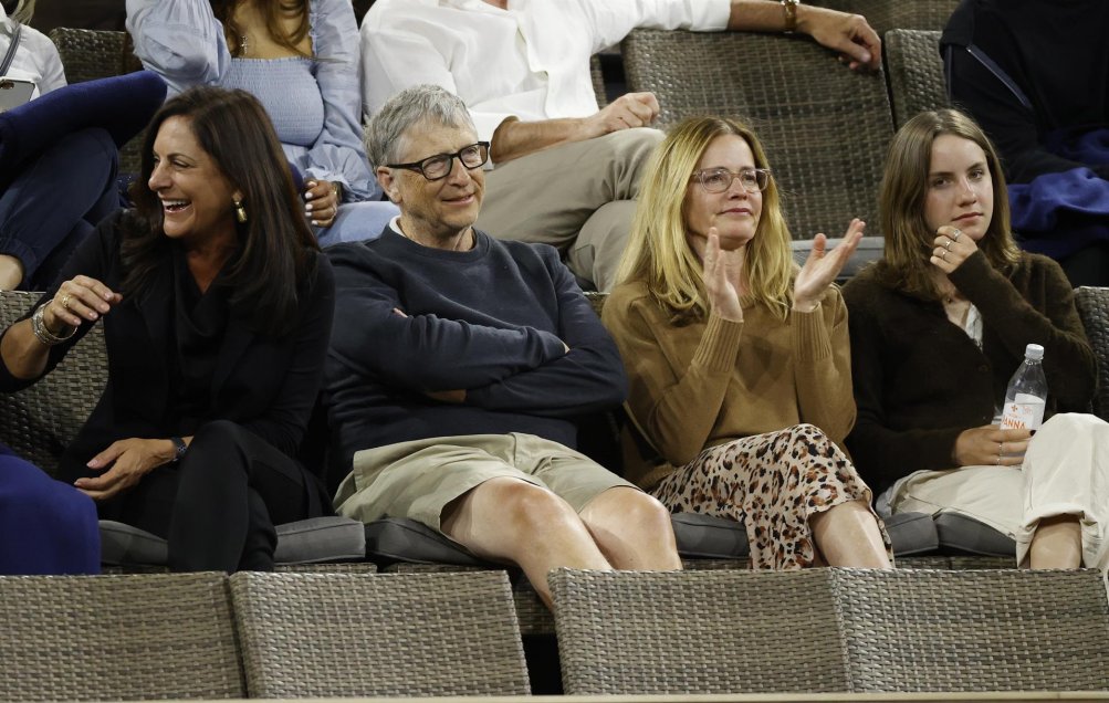 Bill Gates acaparó miradas durante una de las semifinales de Indian Wells