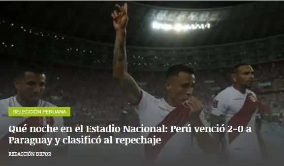 La alegría de la prensa peruana tras lograr el cupo para el repechaje a Qatar 2022