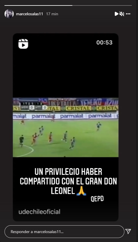 Marcelo Salas recordó al “gran don Leonel”: Un privilegio haber compartido con él