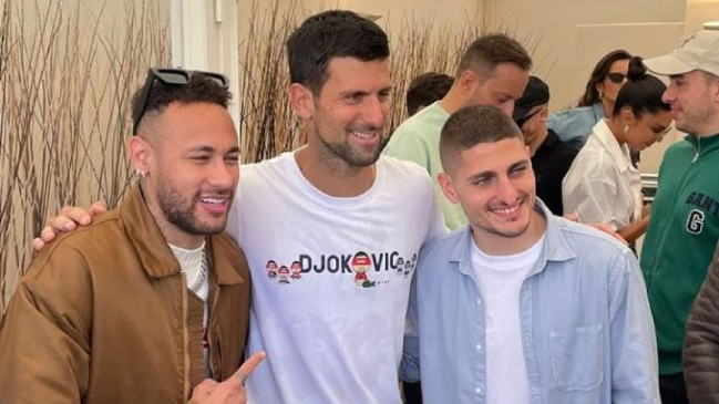 Se juntaron los cracks: Novak Djokovic, Neymar y Marco Verratti se lucieron dominando el balón