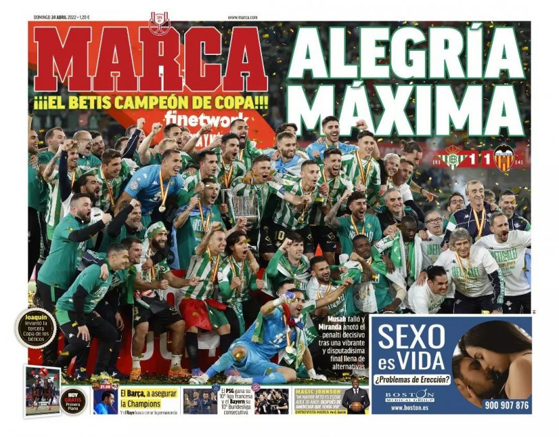 “Mucho Betis”: Prensa española destacó el logro de Pellegrini y Bravo en la Copa del Rey