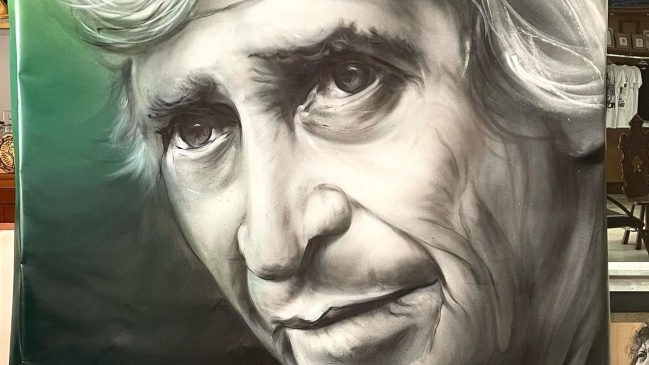 Muralista que dibujó a Pellegrini: Lo más difícil fue pintar las arrugas