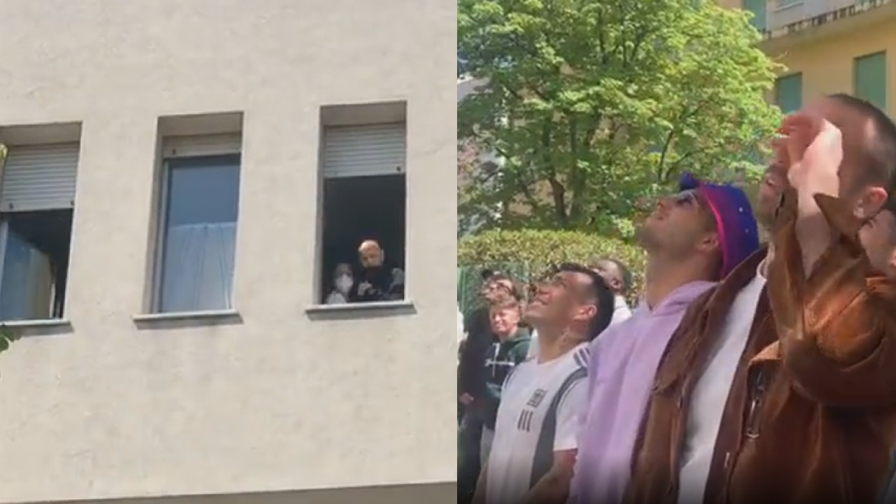 Medel y sus compañeros de Bologna celebraron con Mihajlovic en el hospital tras vencer a Inter