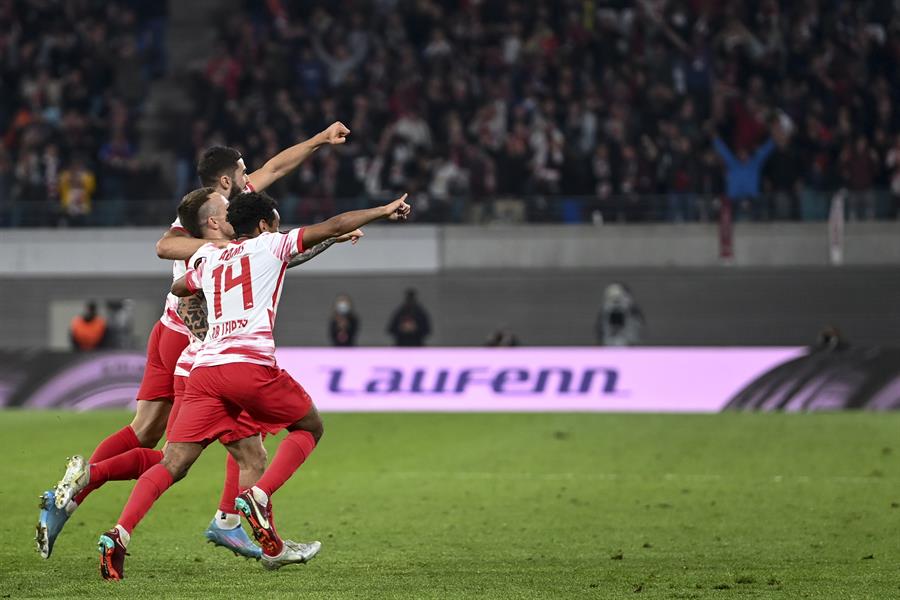 Leipzig derribó con un golazo a Rangers y tomó ventaja en semifinales de la Europa League