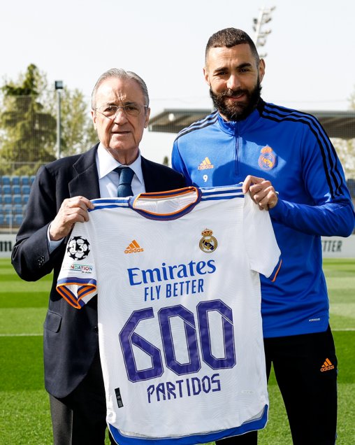 Real Madrid homenajeó a Karim Benzema por cumplir 600 partidos en el club