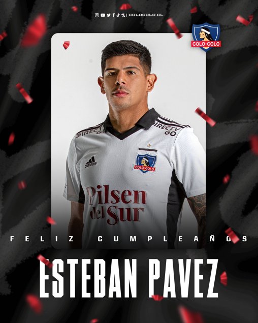 Los saludos a los colocolinos Esteban Pavez y Maximiliano Falcón en sus cumpleaños