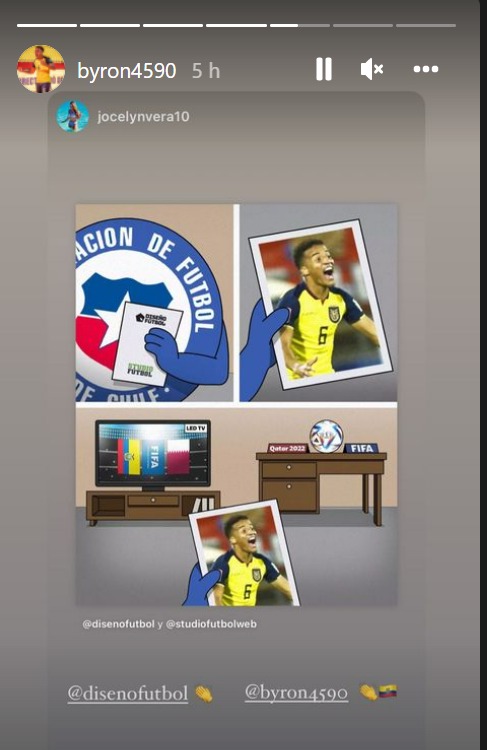 Byron Castillo compartió un meme burlándose de la selección chilena