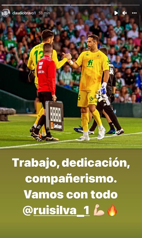 El noble mensaje de Claudio Bravo tras ser sustituido por Rui Silva ante Barcelona