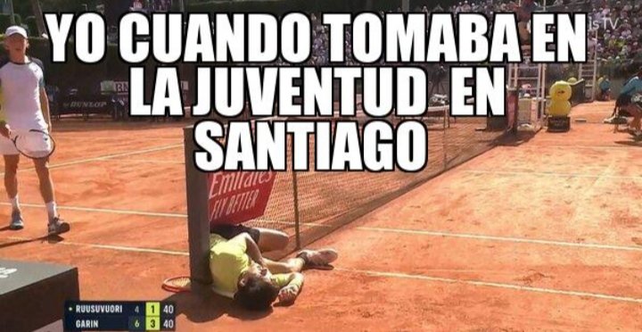 Los memes que dejó el porrazo de Cristian Garin en su duelo ante Ruusuvuori