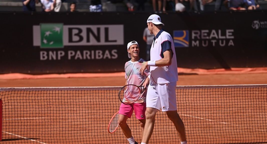 ¡La sensación en Roma! Dupla de Schwartzman e Isner avanzó a semifinales del torneo de dobles