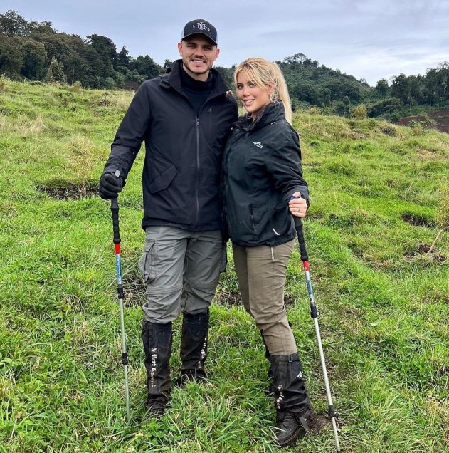 Mauro Icardi y Wanda Nara disfrutaron junto a gorilas de Ruanda en sus vacaciones