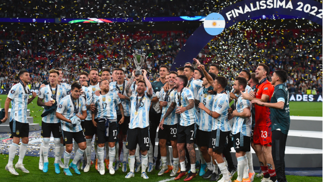 Lautaro Martínez, Angel Di María y Paulo Dybala marcaron los goles argentinos en la Finalissima