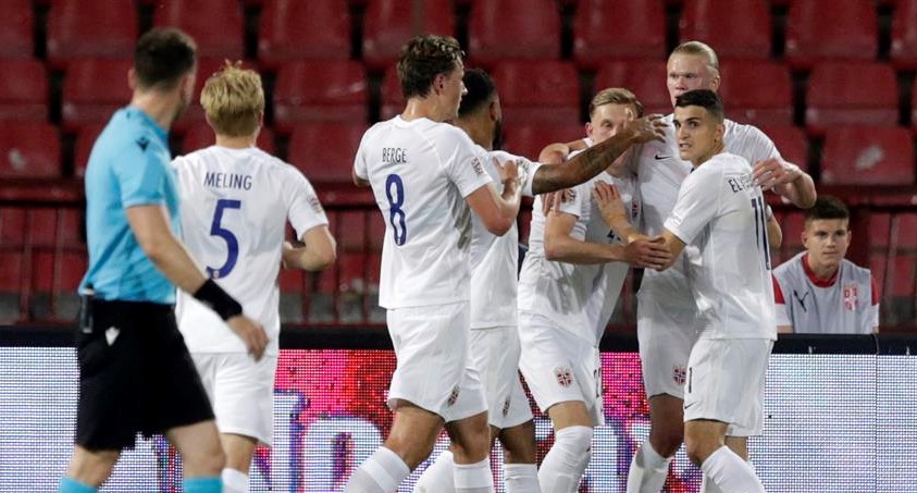 Erling Haaland le dio el triunfo a Noruega sobre Serbia en la Nations League