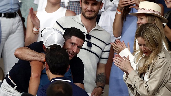 La reacción viral de Iga Swiatek al ver a Lewandowski tras ganar Roland Garros