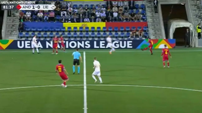 El impresionante gol desde propio campo con el que Andorra venció a Liechtenstein en la Nations League