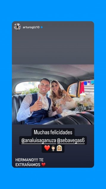Sebastián Vegas contrajo matrimonio en México con Ana Luisa Ganuza