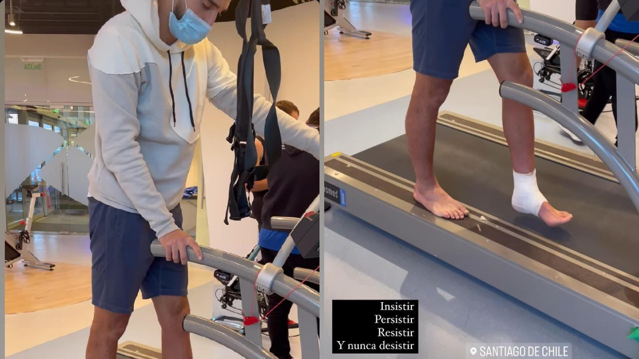 Emiliano Amor compartió imágenes de su recuperación tras ser operado de un tobillo