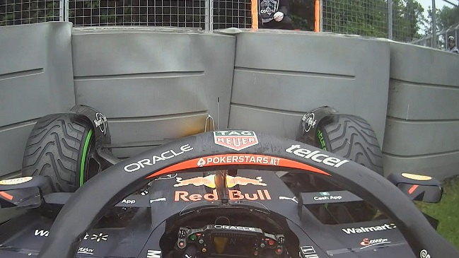 “Checo” Pérez chocó y fue eliminado en la segunda ronda de la qualy del GP de Canadá