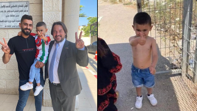 Palestino regaló una camiseta al niño que fue obligado a quitarse su polera en un control israelí