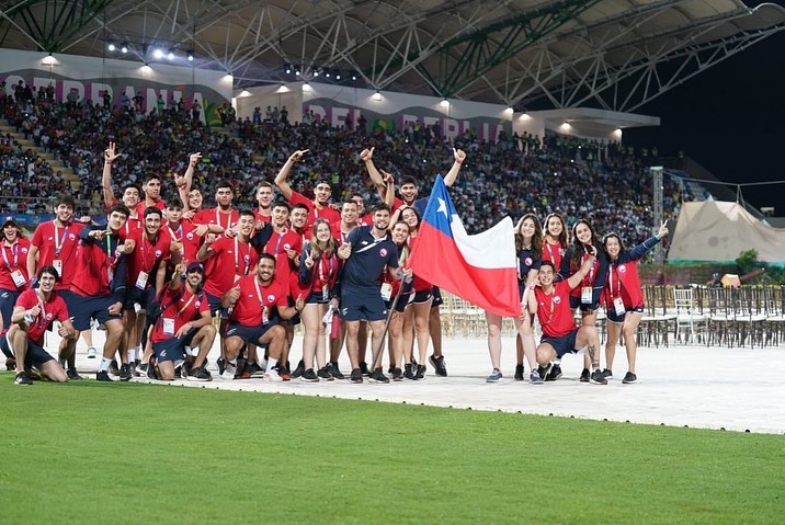 El desfile del Team Chile en la ceremonia inaugural de los Juegos Bolivarianos en Valledupar