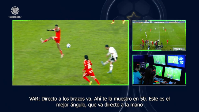 “Pega en el brazo directo”: Conmebol reveló audio del VAR en gol anulado a Inter