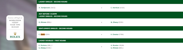 Cristian Garin conoció su programación para la segunda ronda de Wimbledon