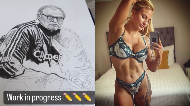 Boxeadora mostró su fanatismo con certero retrato de Marcelo Bielsa