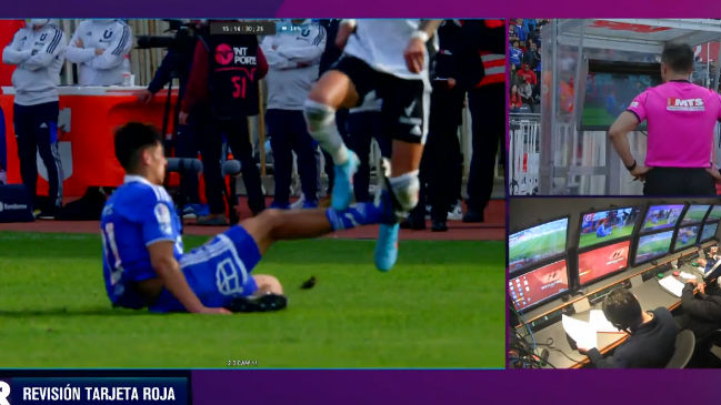 Bastián Tapia volvió a ser expulsado en un Superclásico tras un patadón a Lucero