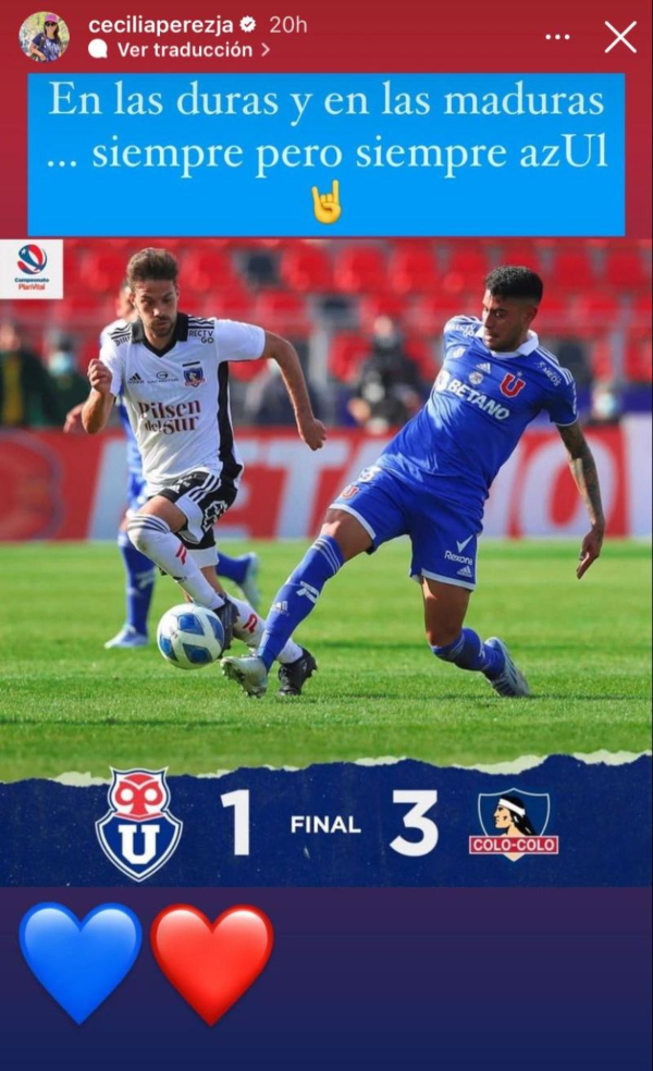 Cecilia Pérez se ganó criticas de hinchas de la U por publicación en Instagram