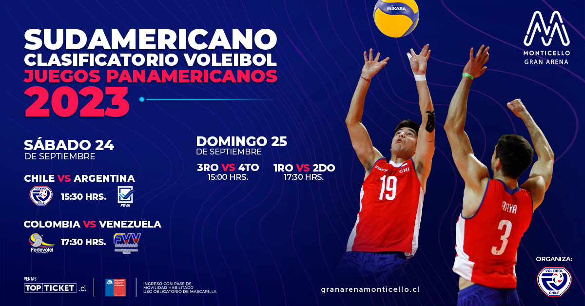 El CEO y el Arena Monticello albergarán el Sudamericano de voleibol clasificatorio a Santiago 2023