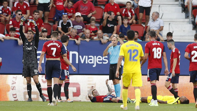 Tomás Alarcón fue expulsado en derrota de Cádiz ante Osasuna en la liga española