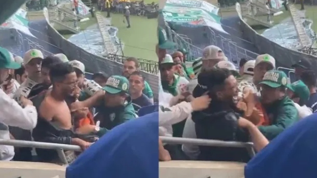 Lamentable: Hinchas de Palmeiras desnudaron a fanático de Flamengo en la tribuna