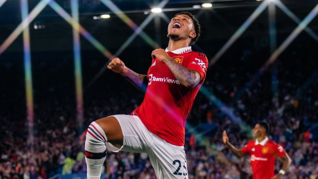Jadon Sancho le dio a Manchester United un valioso triunfo ante Leicester