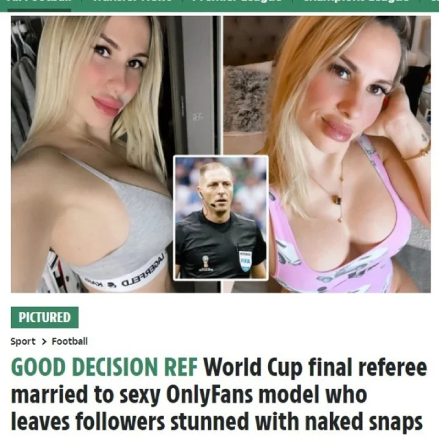 Esposa del árbitro Néstor Pitana subió el tono y abrió una cuenta de OnlyFans