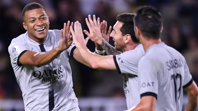 Messi asistió por duplicado a Mbappé en cómodo triunfo de PSG sobre Nantes