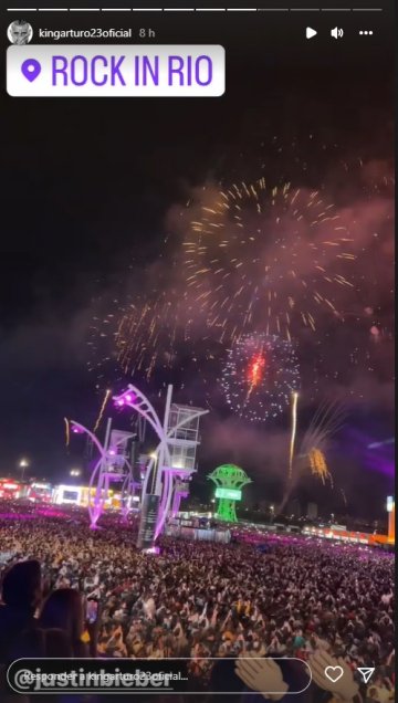 Arturo Vidal disfrutó el concierto de Justin Bieber en Rock in Río