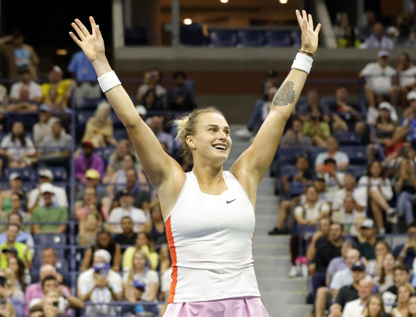 Aryna Sabalenka celebró con todo su clasificación a cuartos de final en el US Open