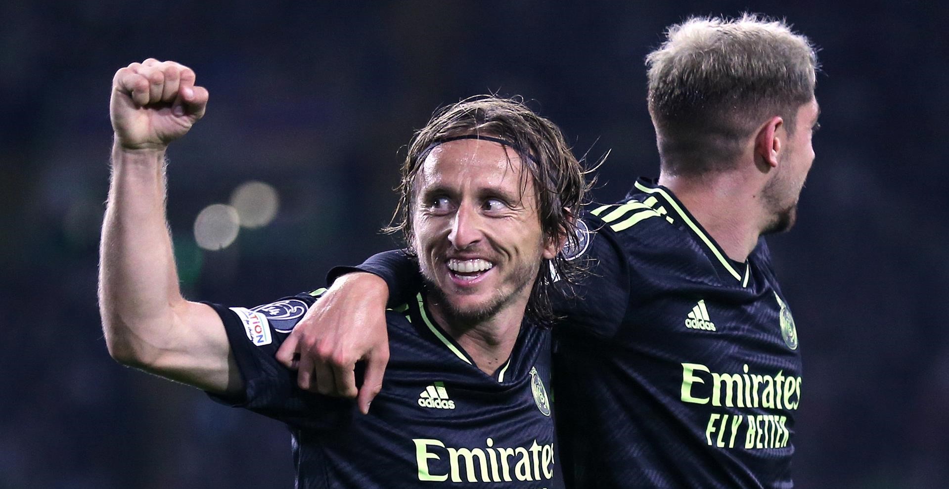 Luka Modric anotó un golazo en la solida victoria de Real Madrid sobre Celtic en Glasgow