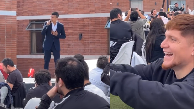 Américo realizó una presentación de Fiestas Patrias al plantel de Colo Colo en el Monumental