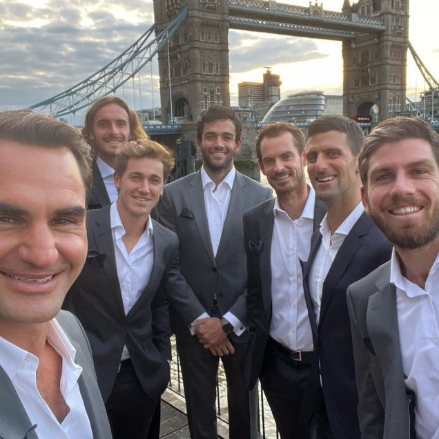 Roger Federer acaparó todas las miradas en la sesión de la Laver Cup en el puente de Londres