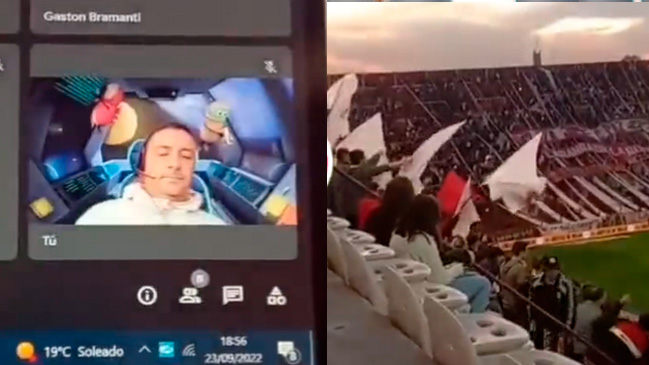 Fanático llevó su notebook al estadio para rendir una prueba mientras veía a su equipo