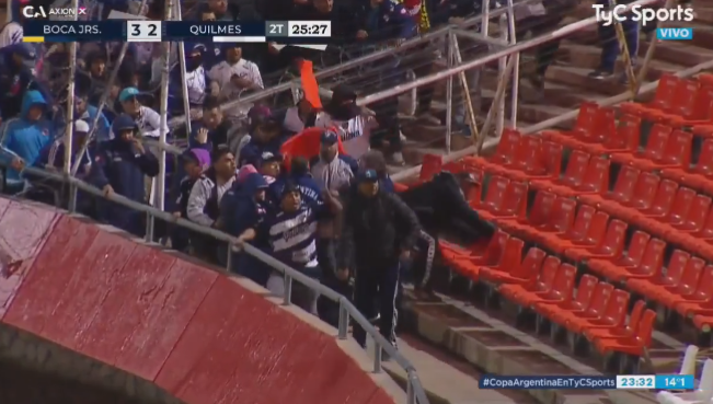 Hinchas de Quilmes causaron incidentes en derrota ante Boca Juniors en la Copa Argentina