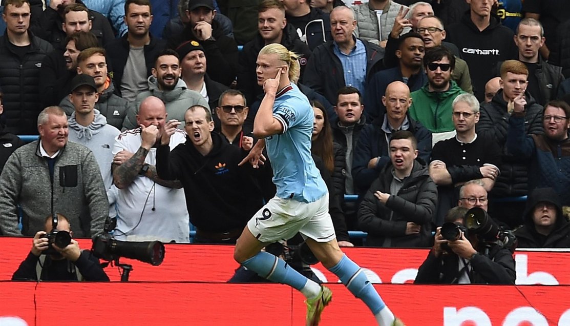 Haaland destrozó a Manchester United e igualó récord de Cristiano Ronaldo en la Premier League