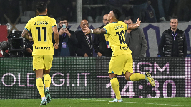 Lautaro Martínez aportó con un doblete en infartante victoria de Inter contra Fiorentina