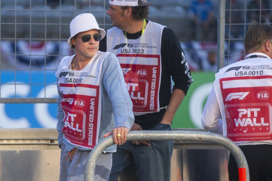 Brad Pitt se robó la película en la previa del Gran Premio de Estados Unidos